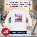 Youth Long Sleeve Tee — Colorful Lighthouse Sunset Graphic Printify