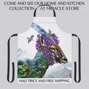 Mountain Goat Floral Apron — Nature Wildlife Kitchen Apron Printify