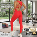 Yoga Jumpsuit V-shaped Back Design Sleeveless Fitness Running Sportswear Stretch Tights Pants For Womens Clothing